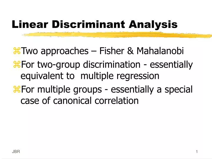 linear discriminant analysis