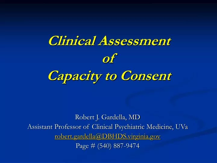 clinical assessment of capacity to consent