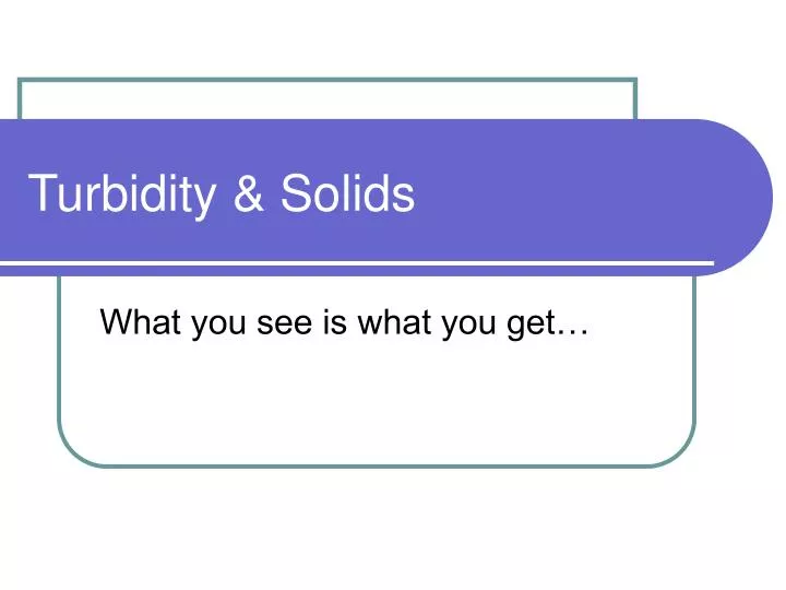 turbidity solids