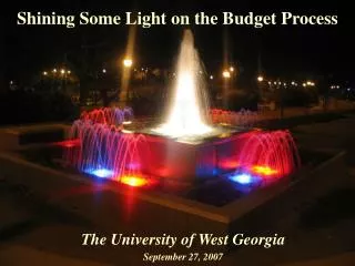 Shining Some Light on the Budget Process