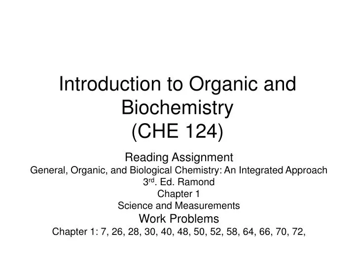 introduction to organic and biochemistry che 124