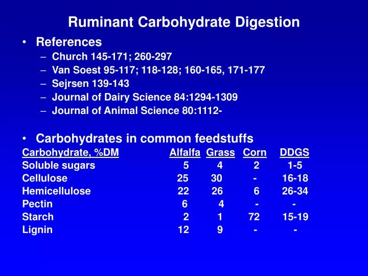 ruminant carbohydrate digestion
