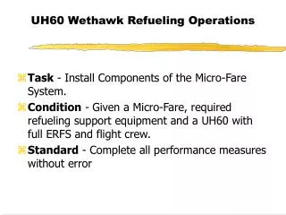 UH60 Wethawk Refueling Operations