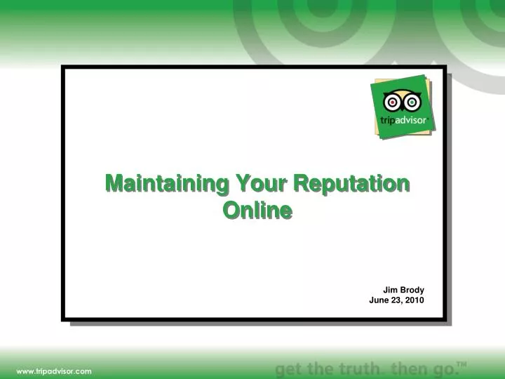 maintaining your reputation online