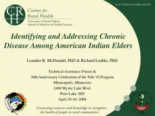 Identifying and Addressing Chronic Disease Among American Indian Elders