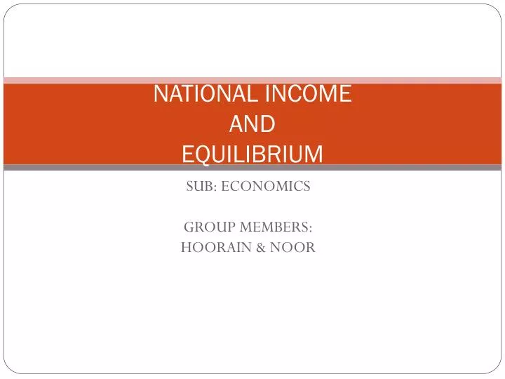 national income and equilibrium