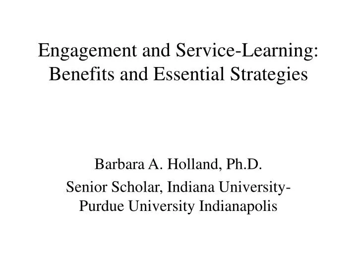 engagement and service learning benefits and essential strategies