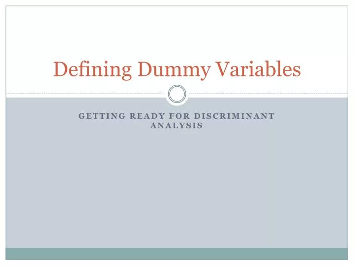 defining dummy variables