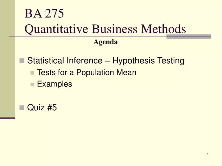 ba 275 quantitative business methods