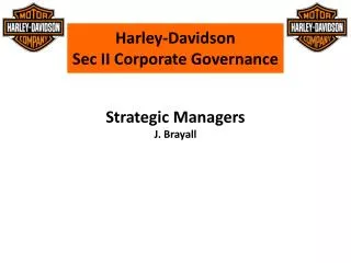 Harley-Davidson Sec II Corporate Governance