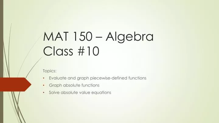 mat 150 algebra class 10