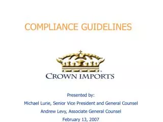 COMPLIANCE GUIDELINES