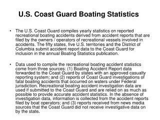 U.S. Coast Guard Boating Statistics