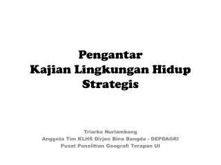 pengantar kajian lingkungan hidup strategis