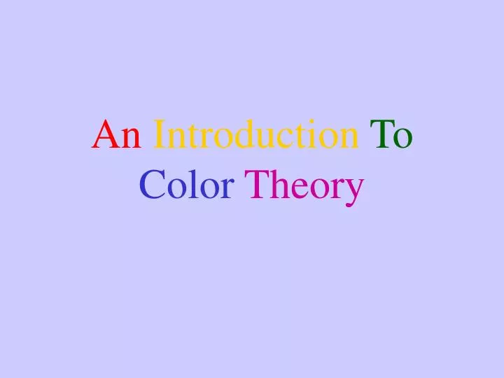 an introduction to color theory