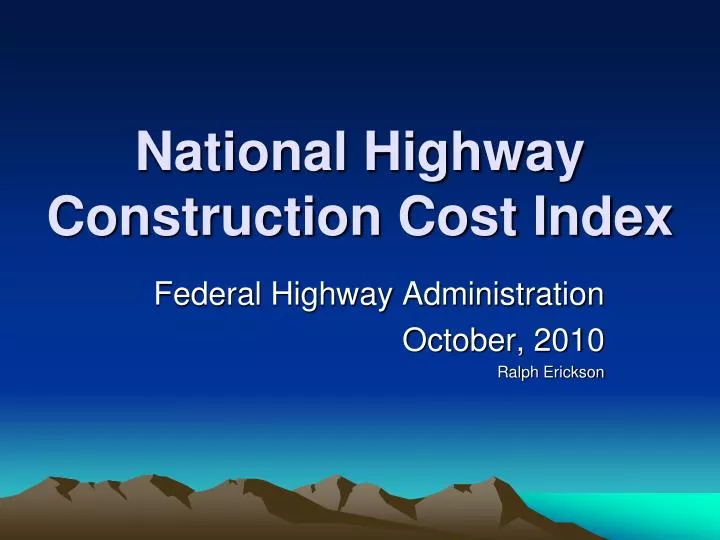 national highway construction cost index