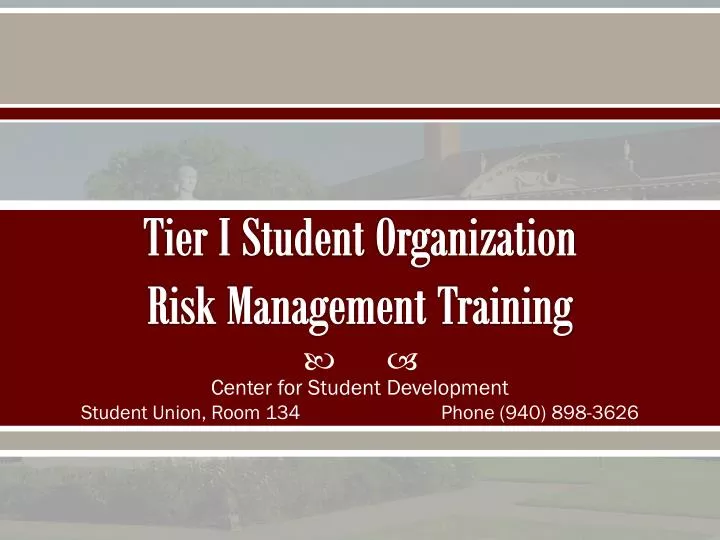 tier i student organization risk management training