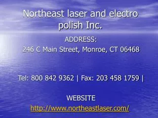 Northeast laser and electro polish Inc.