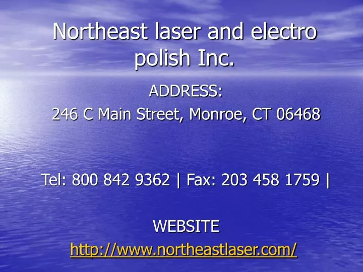 northeast laser and electro polish inc