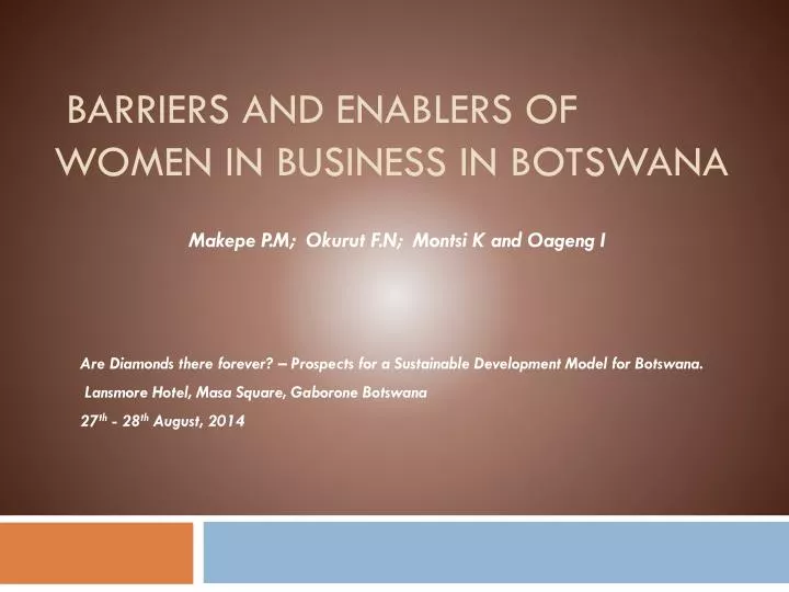 barriers and enablers of women in business in botswana