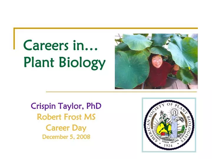 careers in plant biology