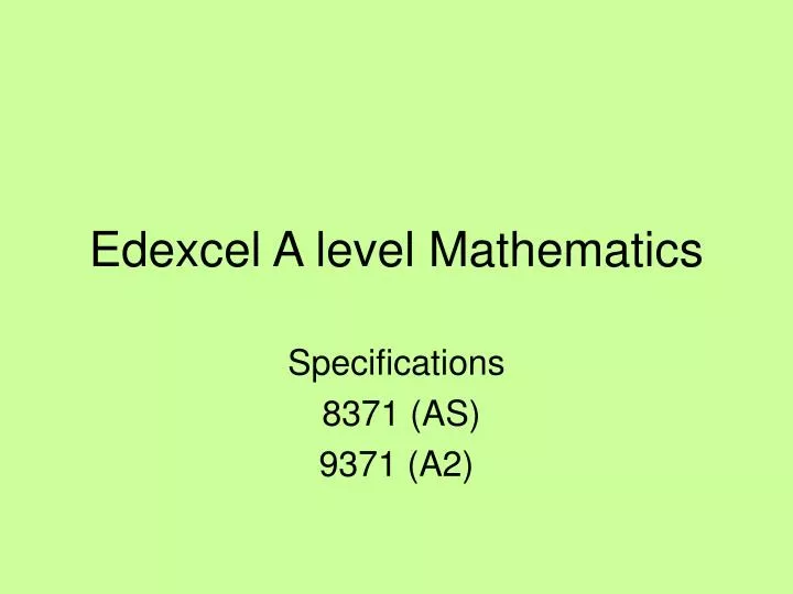 edexcel a level mathematics