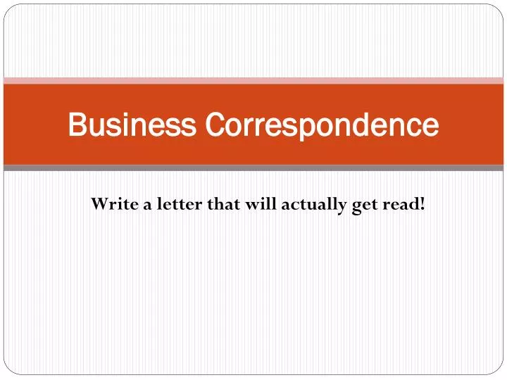 business correspondence