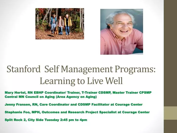 stanford self management programs learning to live well