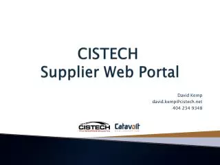 CISTECH Supplier Web Portal