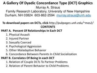 A Gallery Of Dyadic Concordance Type ( DCT) Graphics Murray A. Straus