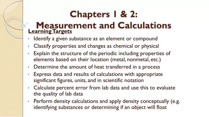 chapters 1 2 measurement and calculations