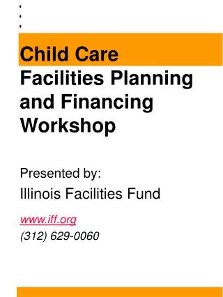 Child Care Facilities Planning and Financing Workshop