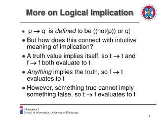 More on Logical Implication