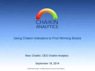 Using Chaikin Indicators to Find the Best ETFs and Stocks