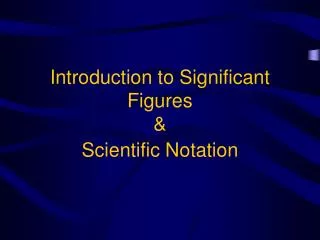introduction to significant figures