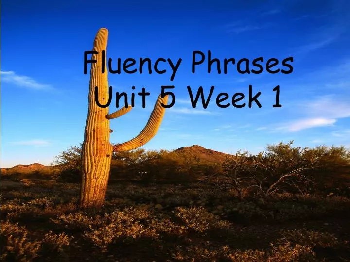 fluency phrases unit 5 week 1