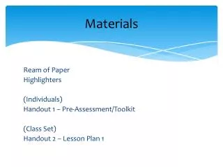 materials