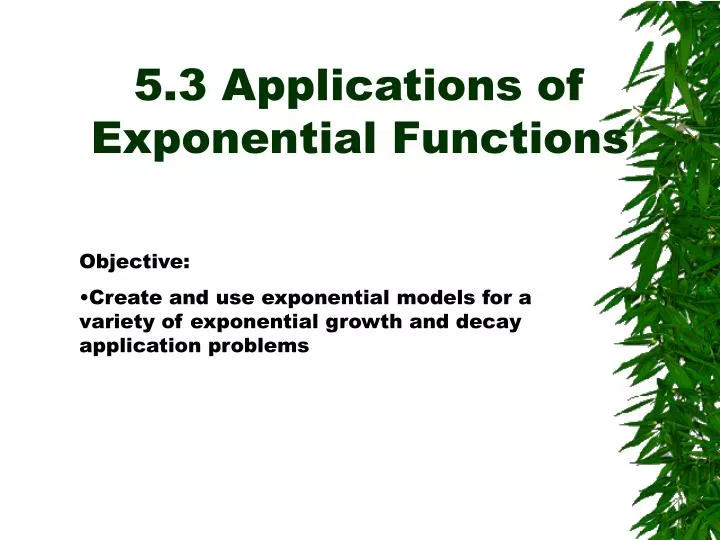 5 3 applications of exponential functions