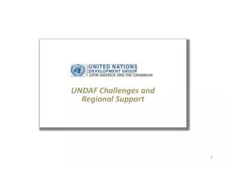 UNDAF Challenges and Regional Support