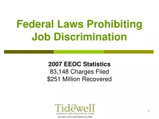 Federal Laws Prohibiting Job Discrimination