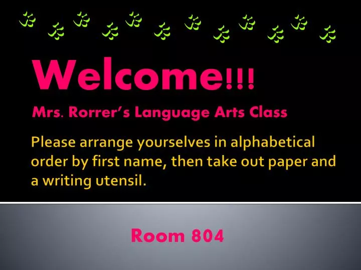 welcome mrs rorrer s language arts class