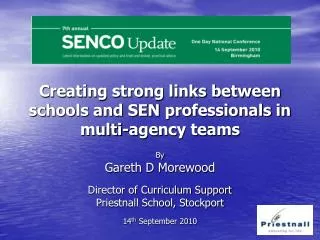 Creating strong links between schools and SEN professionals in multi-agency teams