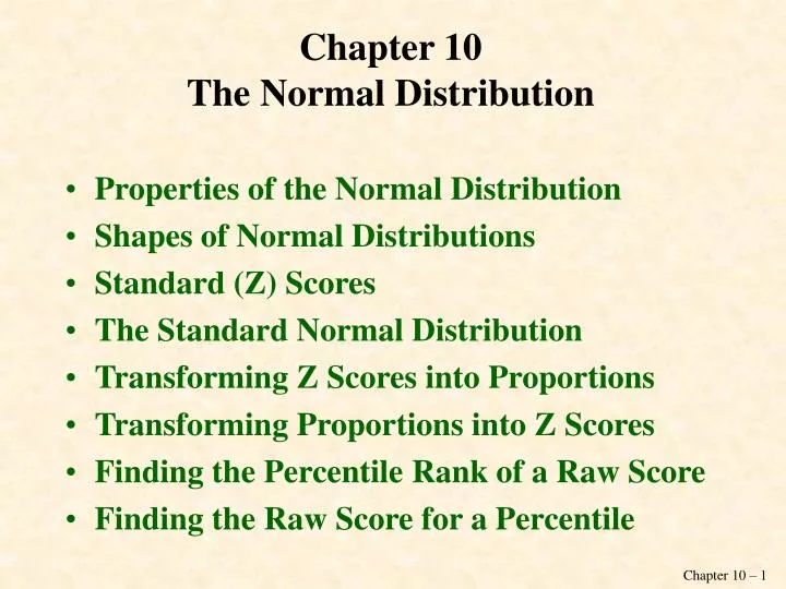 chapter 10 the normal distribution