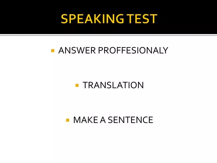 speaking test