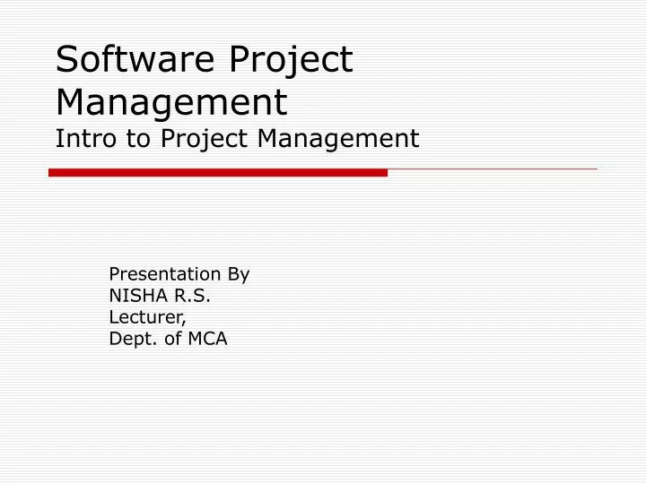 software project management intro to project management