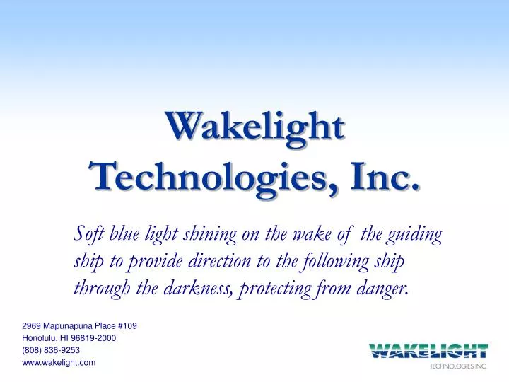 wakelight technologies inc