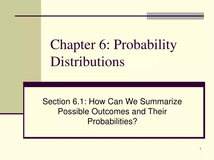 chapter 6 probability distributions