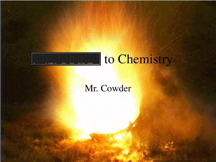 to chemistry