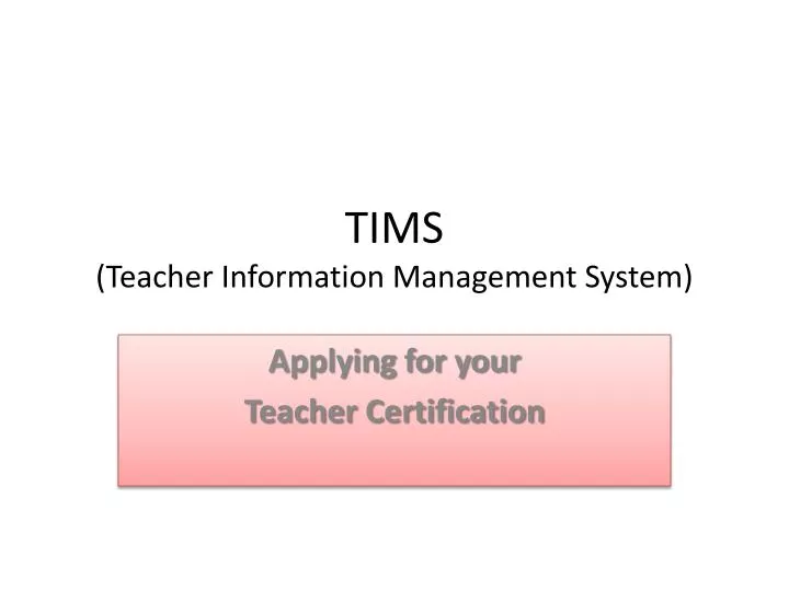 tims teacher information management system