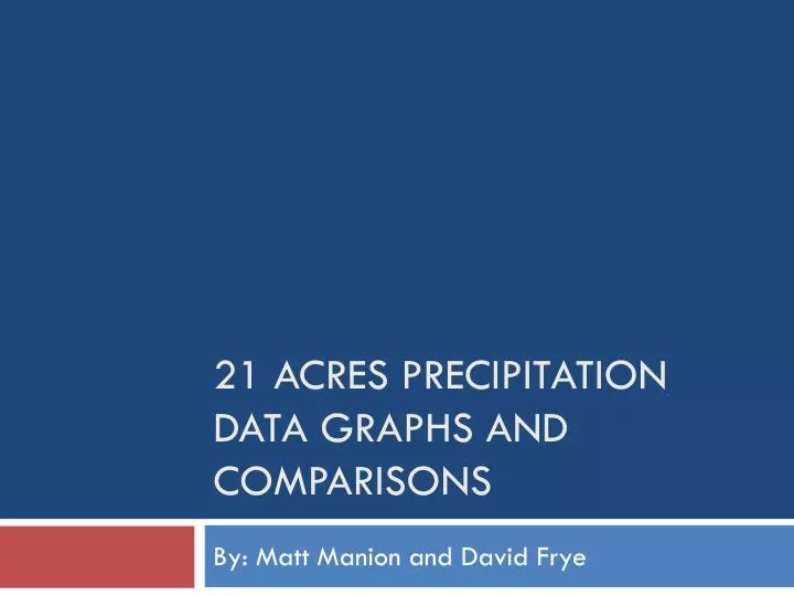 21 acres precipitation data graphs and comparisons